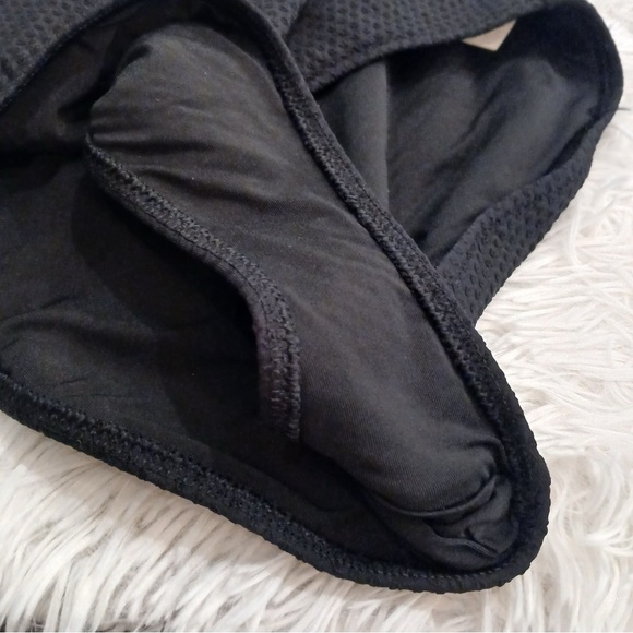 Aerie Swimsuit One Piece Small Pique Textured Solid Black VSCO Classic - Picture 10 of 13